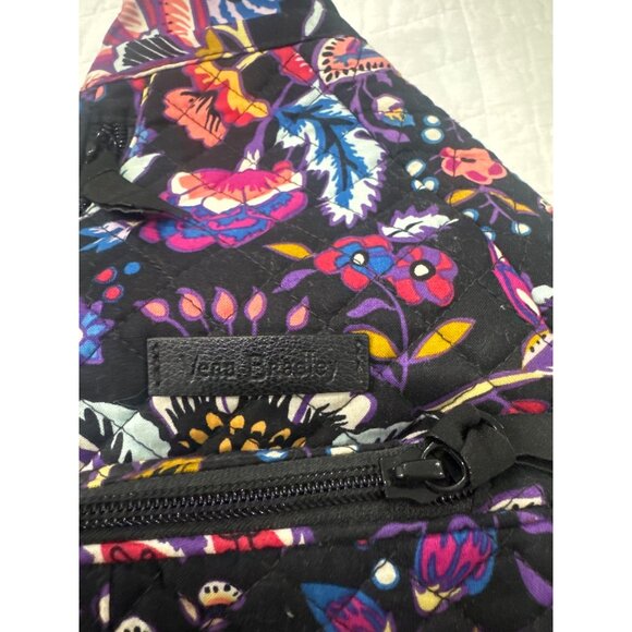 Vera Bradley Floral Quilted Sling Backpack With Adjustable Strap Black Multicolo - Picture 3 of 6